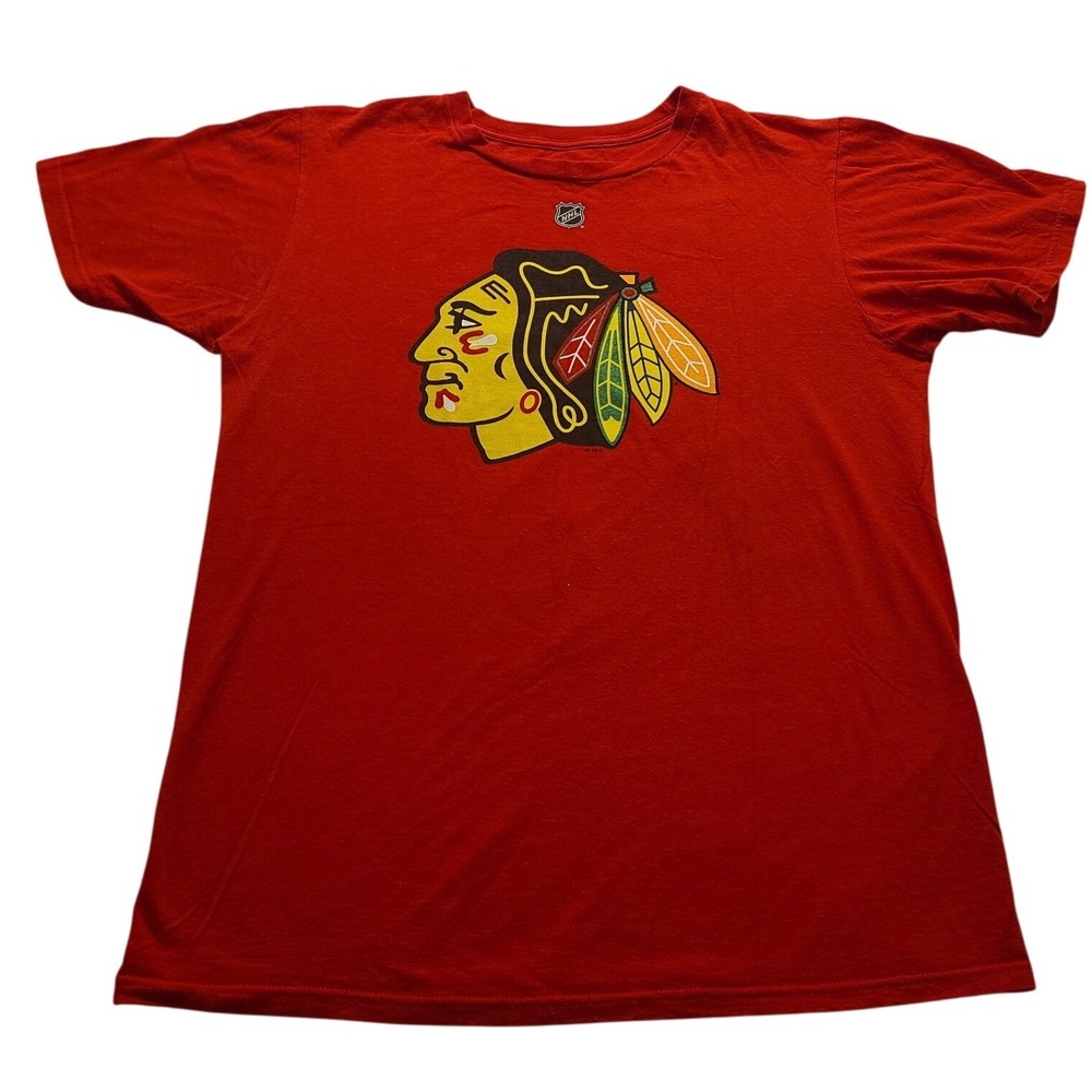 Reebok Chicago Blackhawks NHL Graphic T-Shirt Men's Medium Red Cotton‎ Tee